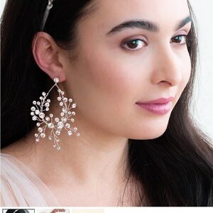 Elegant Silver Floral Earrings
